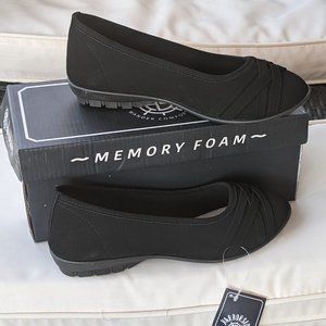 Harborside Memory Foam Black Flats